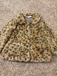 #47 girls 9-12mo H&M leopard furry coat, so cute