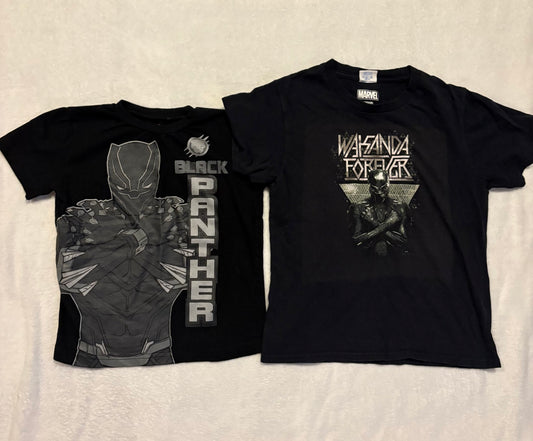 Seller #80 - Boys Black Panther short sleeve (left - 6, right - S)