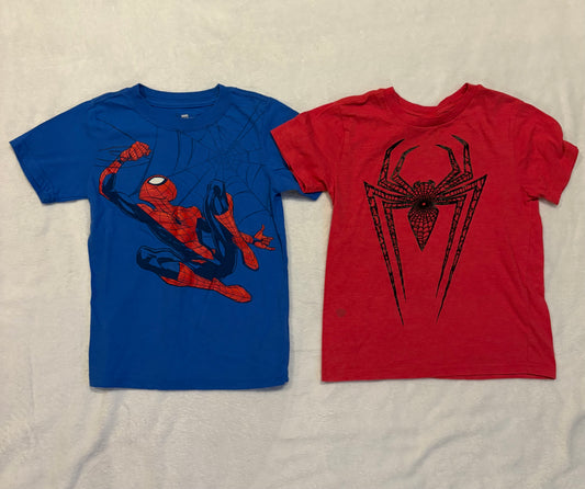 Seller #80 - Boys Spiderman short sleeve x 2 (left - 6, right - S)