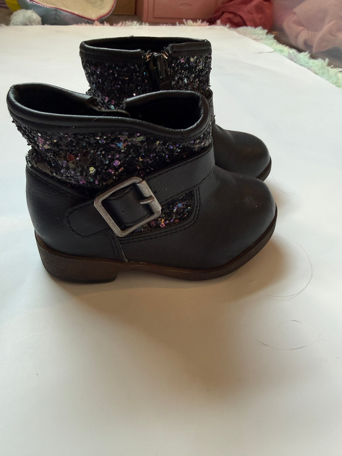 #170 Falls Creek black and sparkle zip up books girls 5c