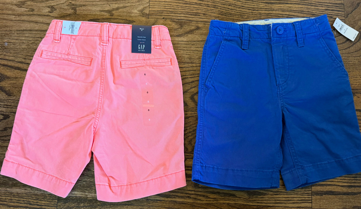 #28 REDUCED NEW Boys Gap Shorts in Navy and Melon Size 6-7