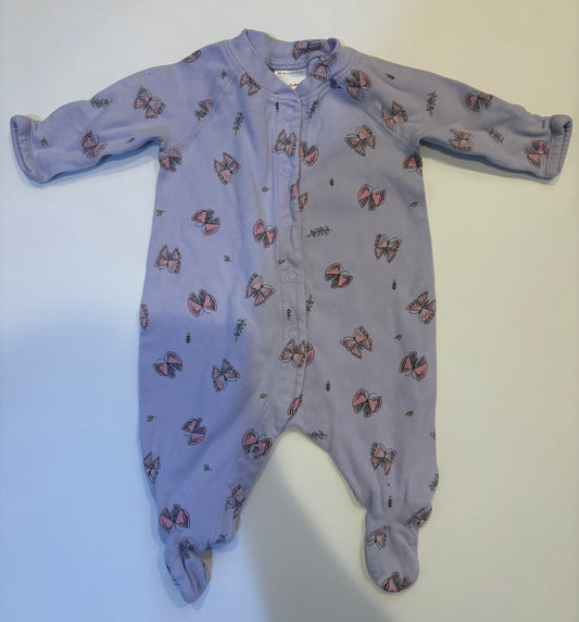 Seller 186 - Hanna Andersson Girls Butterfly PJs - Size 50 (0-3 Months) - GUC