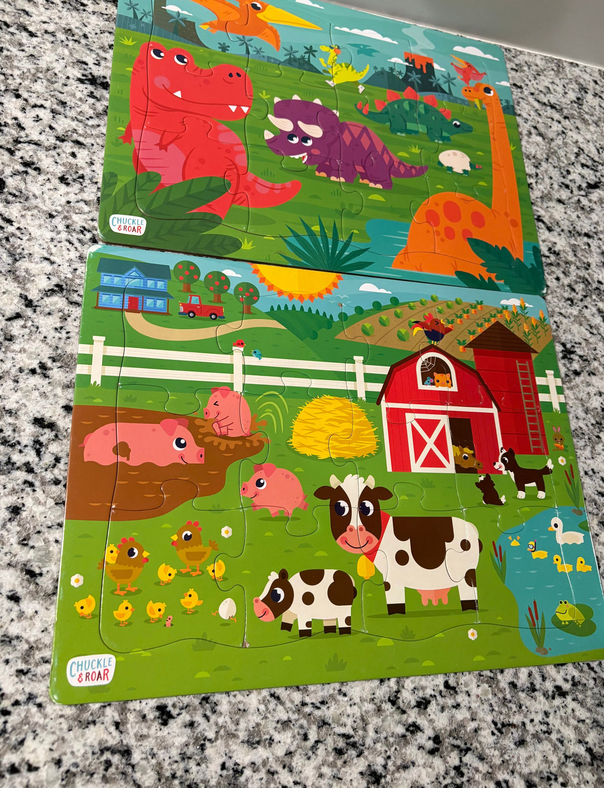 #25 Set of 2 Chuckle and Roar puzzles - both are 12 pieces
