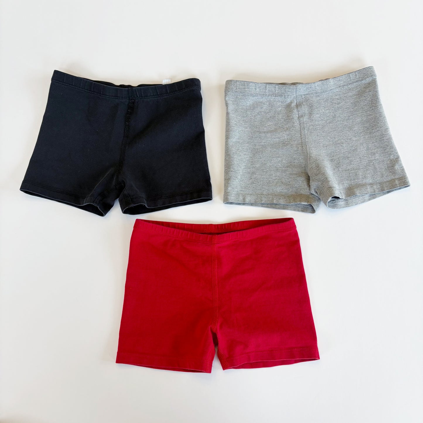 #79 | Size 4-5 | Primary Girls Tumble Shorts - Black, Gray, and Red