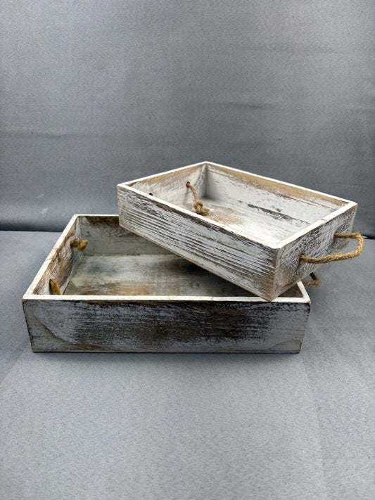 #39 Decorative Wood Trays, nesting