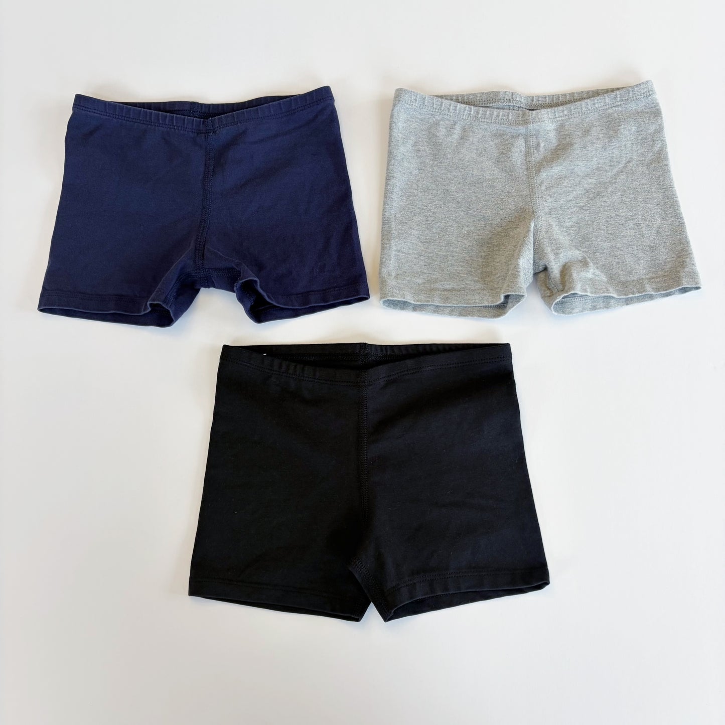 #79 | Size 4-5 | Primary Girls Tumble Shorts - Black, Navy, and Gray