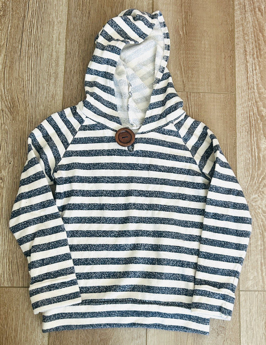 #15 Small Shop (fits 4-5t) no tag White/Heathered Navy Light Hoodie