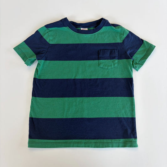 #79 | Size 6-7 | Hanna Andersson Boys Blue and Green Striped T Shirt