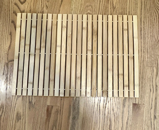 #198- Bamboo Wood-Looking Bath Mat