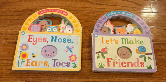 #180 Set of peek-a-boo books - Animals and eyes, nose ears toes