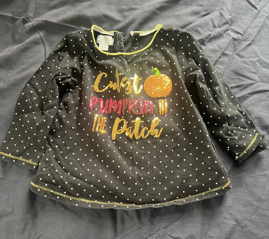 Fall Pumpkin Sequin Top 12-18mo VGUC Girl