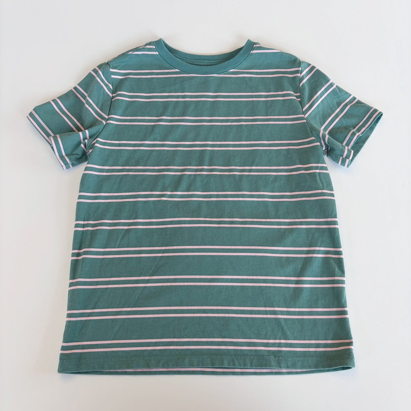 #79 | Size M / 8 | Cat & Jack Boys Green and Pink Striped T Shirt