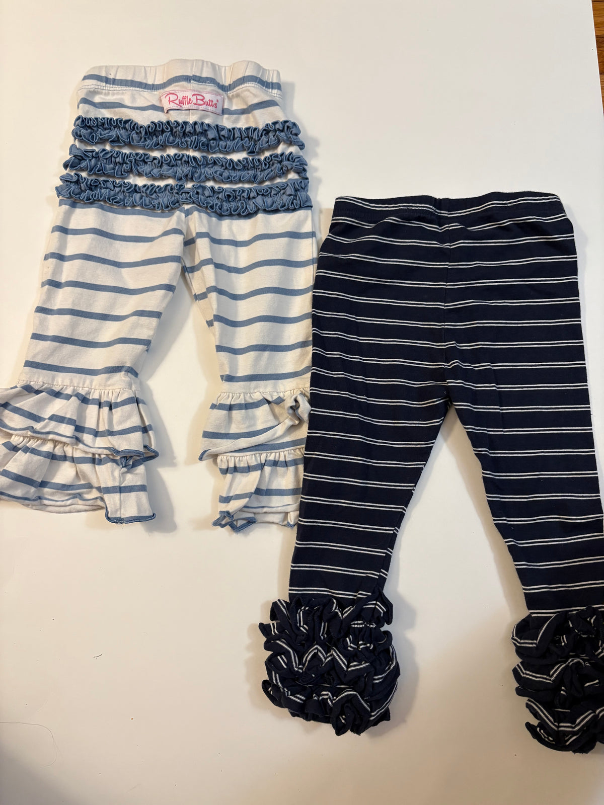 Seller 186 - Girls Ruffle Pants (Set of 2) - 18 Months - VGUC
