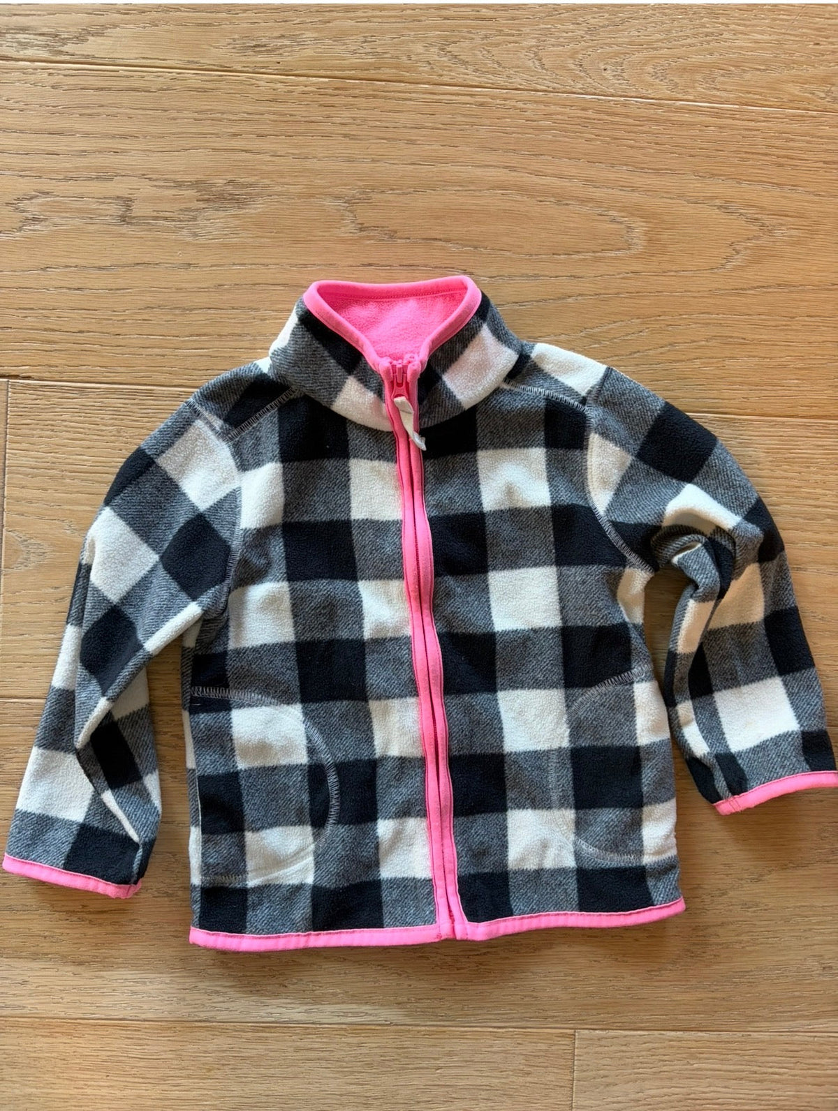 #158 Carter's Girls size 2T Fleece Plaid Jacket