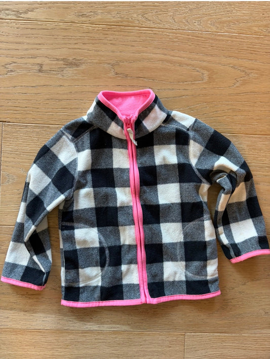 #158 Carter's Girls size 2T Fleece Plaid Jacket