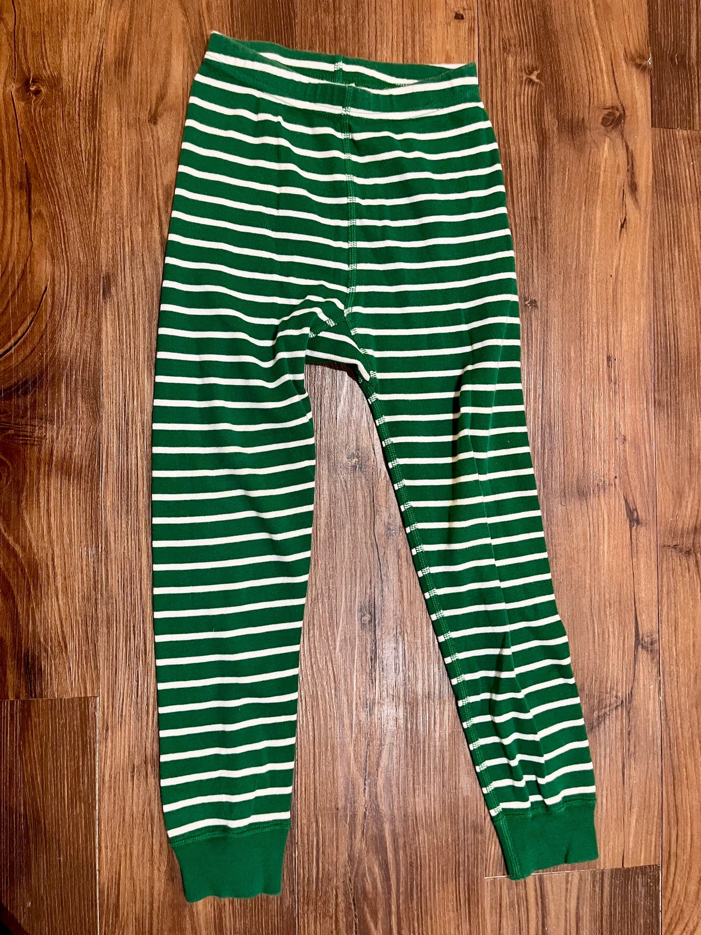 #67 Hanna Andersson Pajama Pants 5t green and white stripe