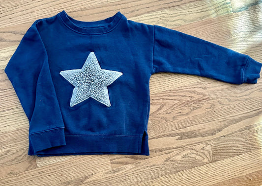#198- Boys/ Girls, Falls Creek, Navy Star Sweatshirt- Size 5