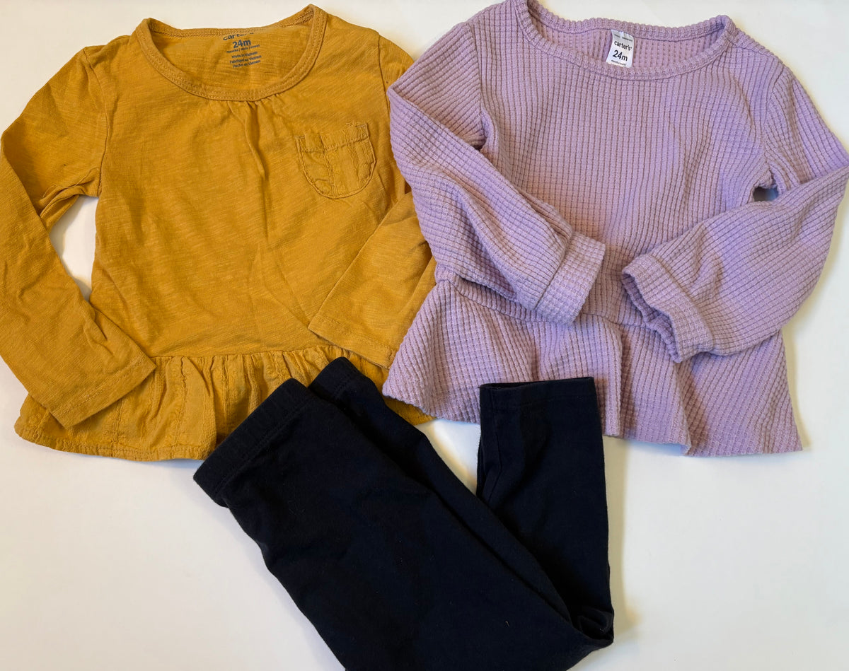 Seller 186 - Girls Bundle ( 2 shirts & 1 leggings) - 24 months - VGUC