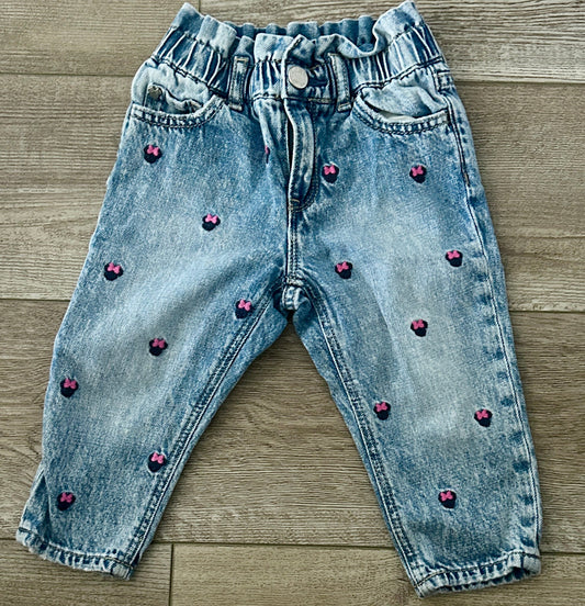 #15 *Reduced* Gap x Disney 2t Minnie Embroidered Paper Bag Jeans