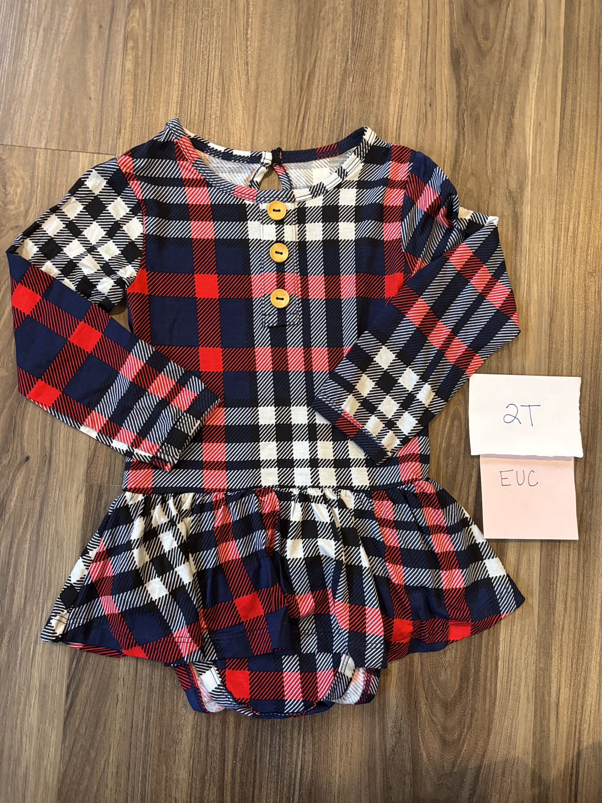#138 - 2T EUC Bamboo (Bums & Roses) Checkmate Christmas Twirl
