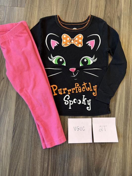 #138 - 2T VGUC Purrfectly Spooky LS Tshirt + Pants