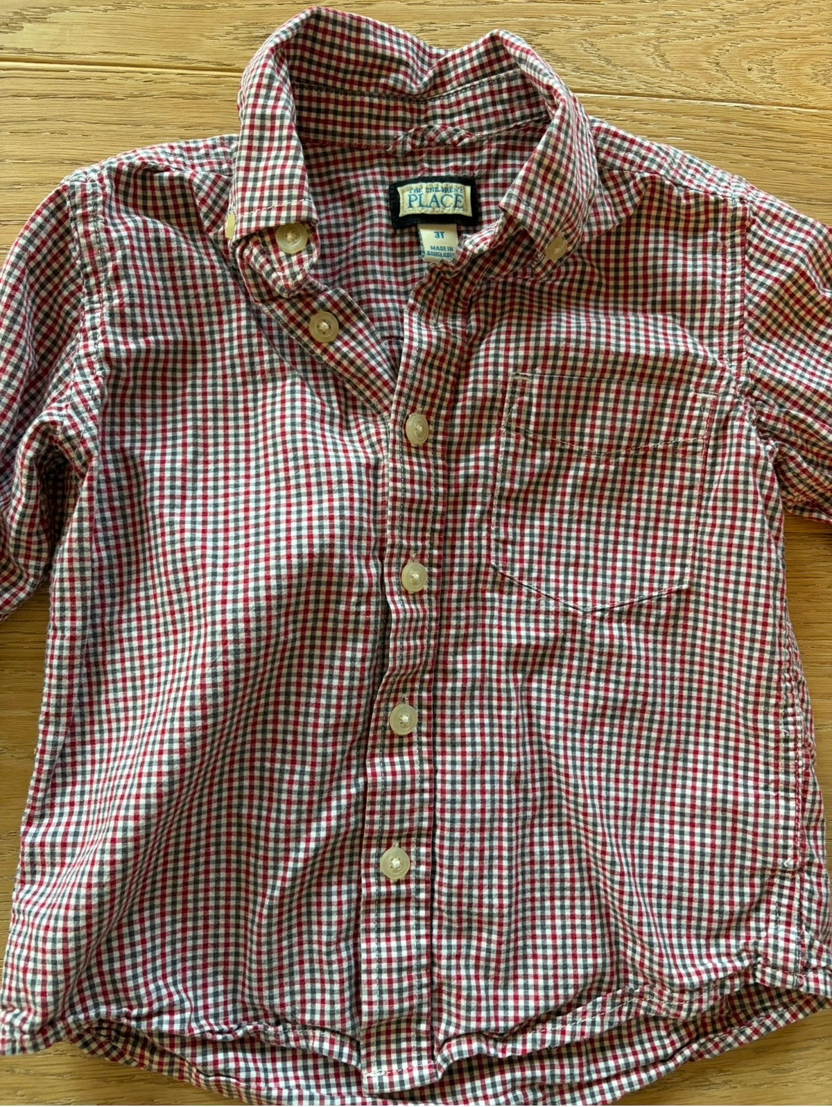 #158 Boys Size 3T Plaid Button Down Shirts Set