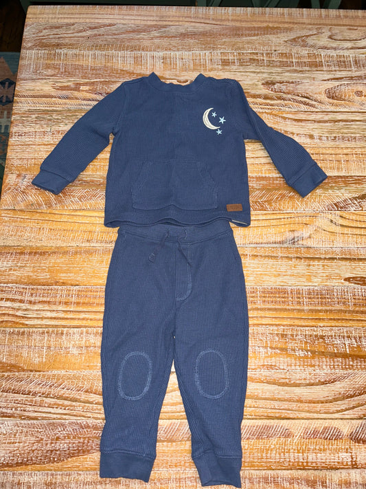 #4 Koala Kids Navy Blue Waffle Long Sleeve Shirt and Pants Boys 12 months
