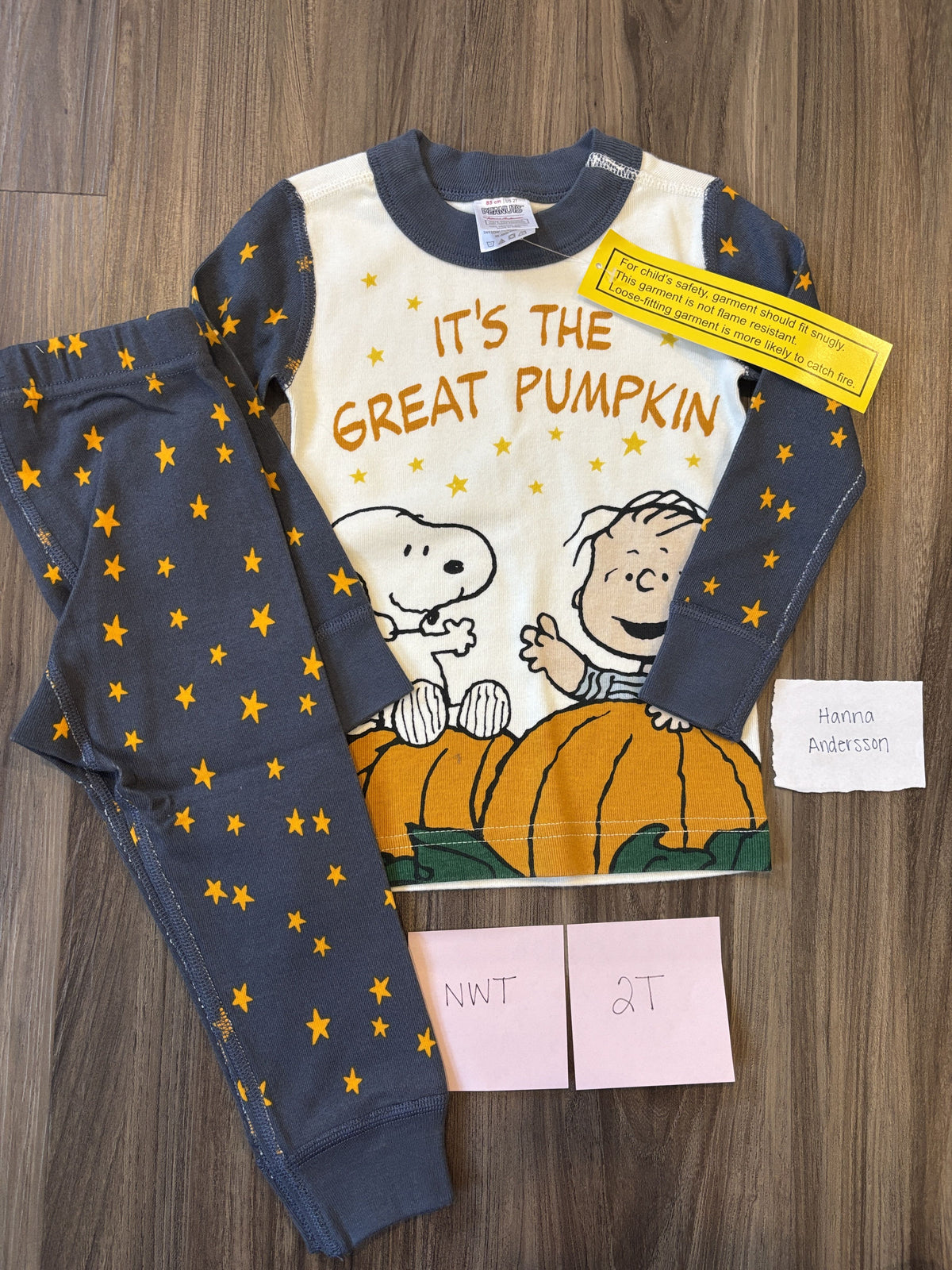 #138 - 2T NWT Hanna Andersson It's the Great pumpkin Charlie Brown PJs