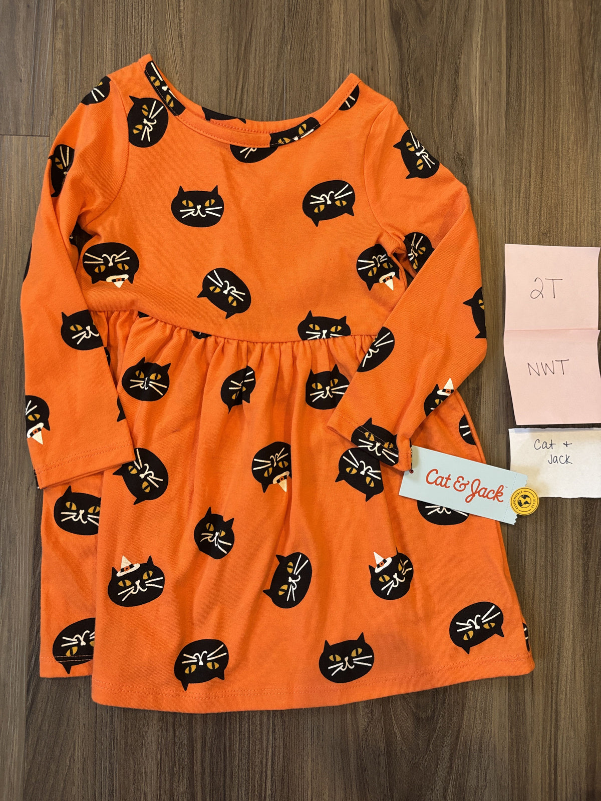 #138 - 2T NWT Cat & Jack Halloween Cat LS Dress