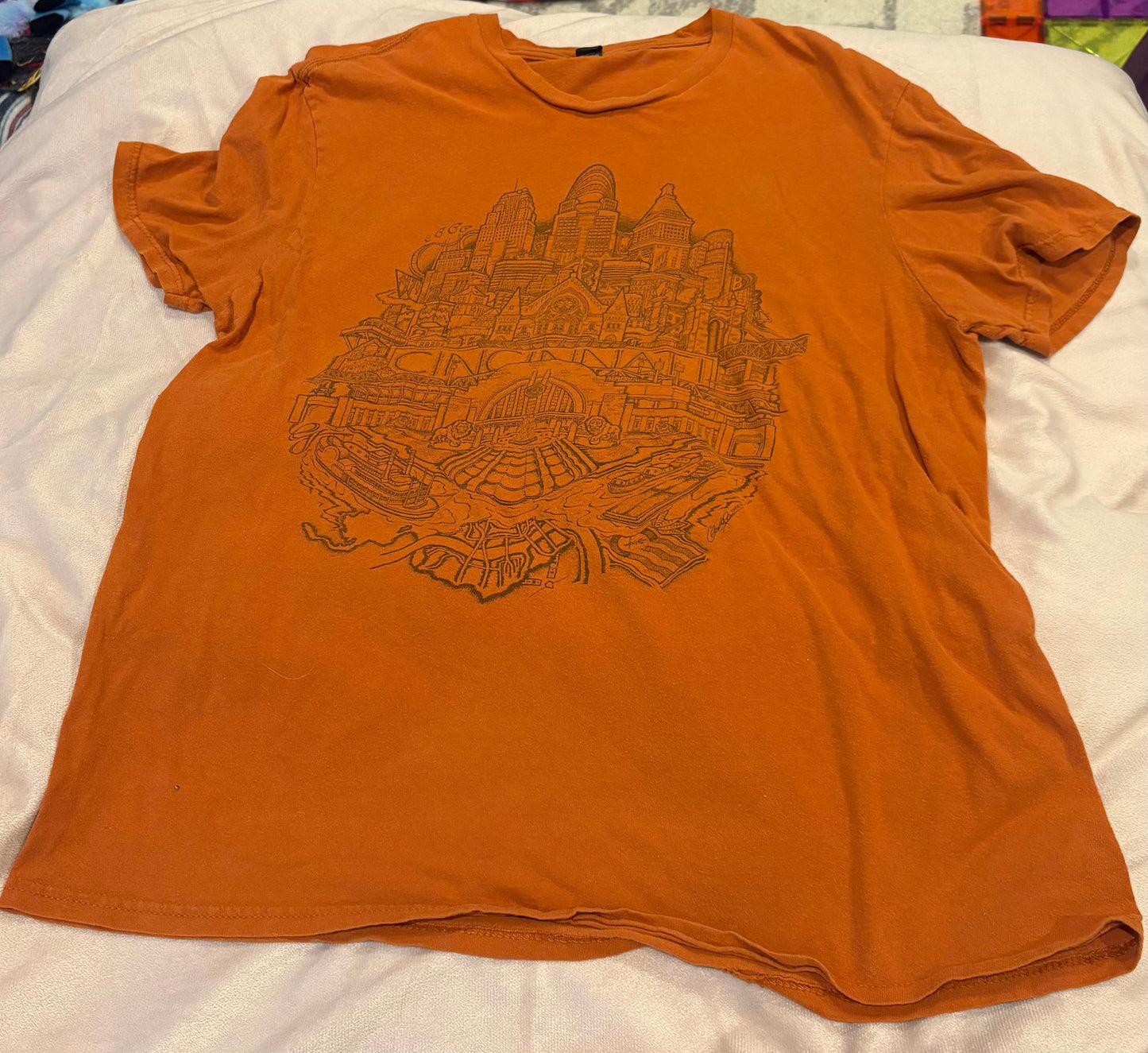 REDUCED #145 Orange Adult L Cincinnati Themed T-Shirt