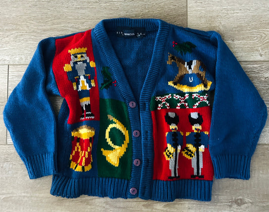 #15 Vintage (fits like 4t) Holiday Cardigan Sweater