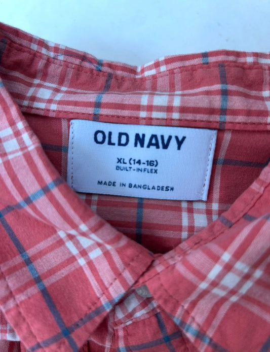 #200 Boys size XL 14-16 Old Navy NWT long sleeve plaid shirt
