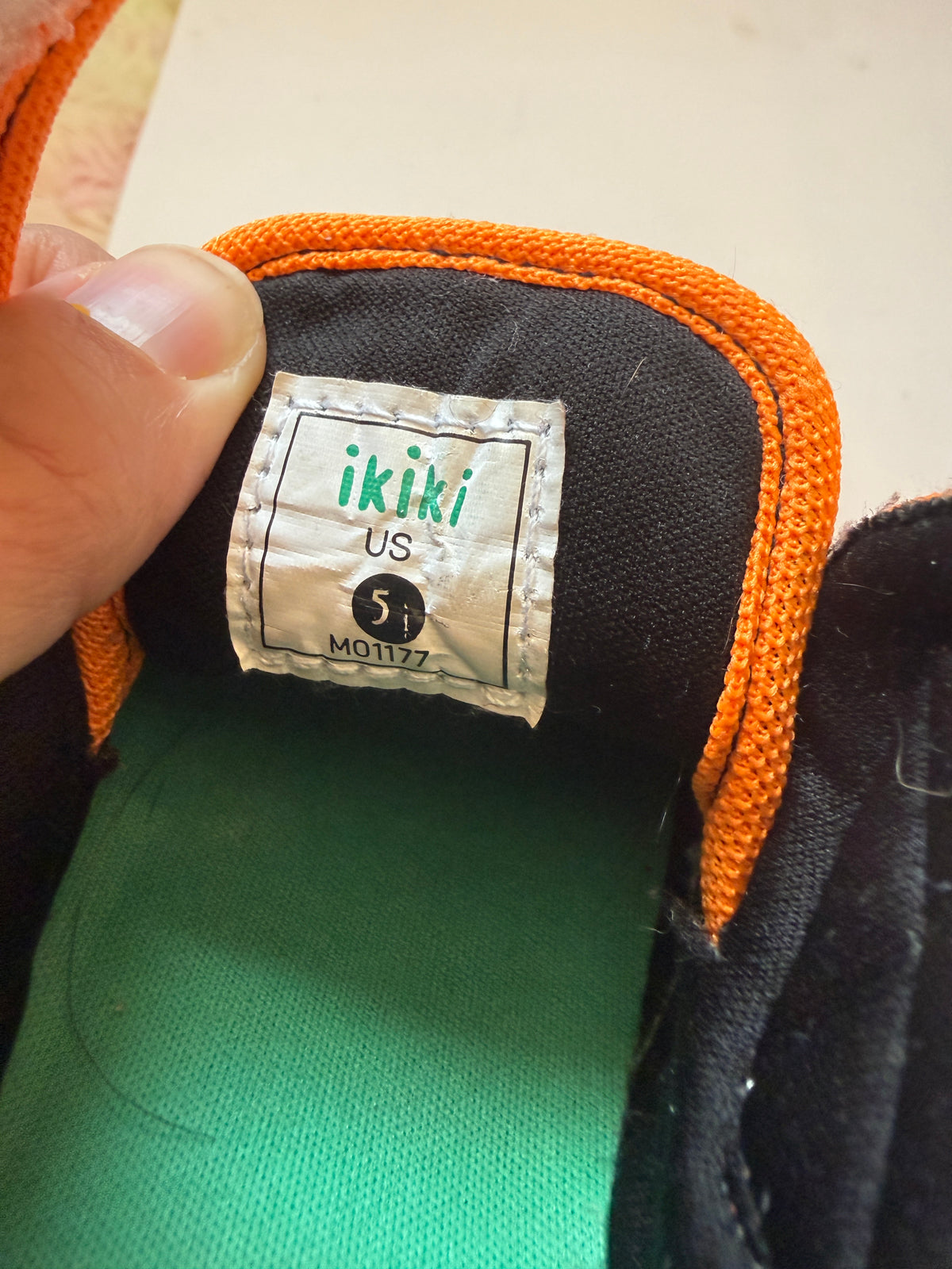 #170 ikiki orange tiger shoes with squeakers gender neutral 5C