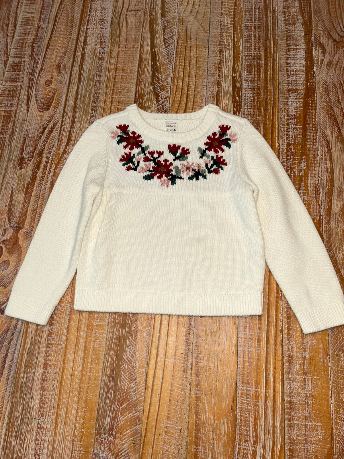 #4 Carter’s White Knitted Sweater Girls 3T NWOT