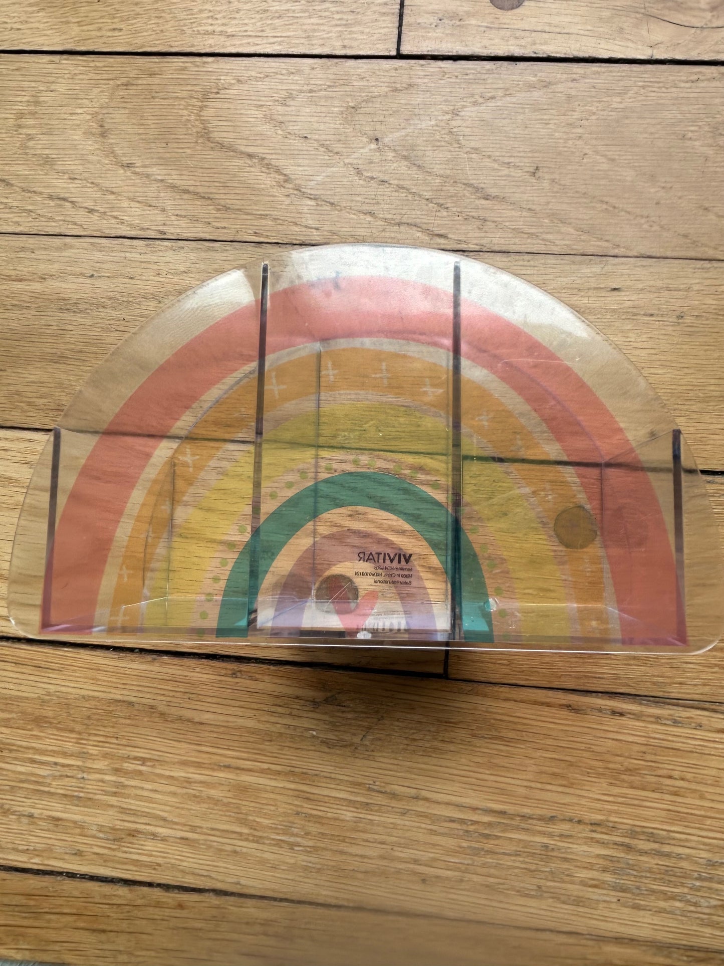 Seller 128 - Rainbow Clear Craft Supply Holder or Desk Organizer