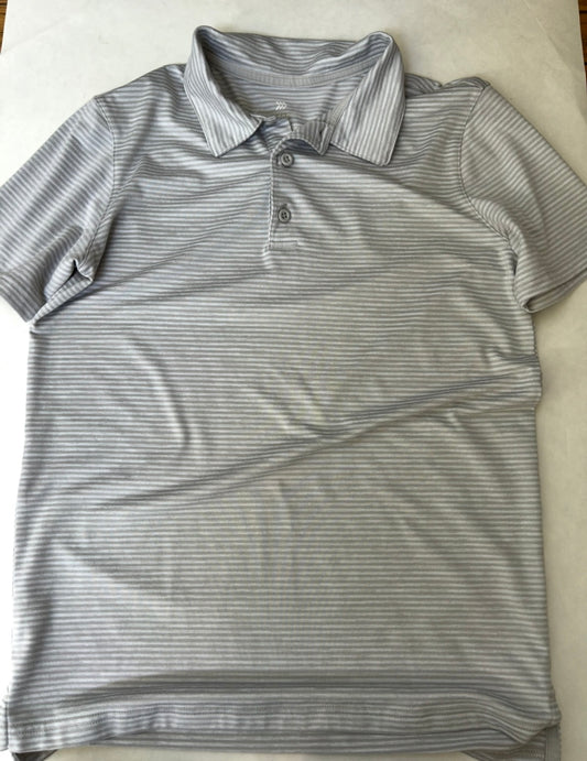 #95 Boys Size Large 12/14 dry fit gray polo shirt sleeve