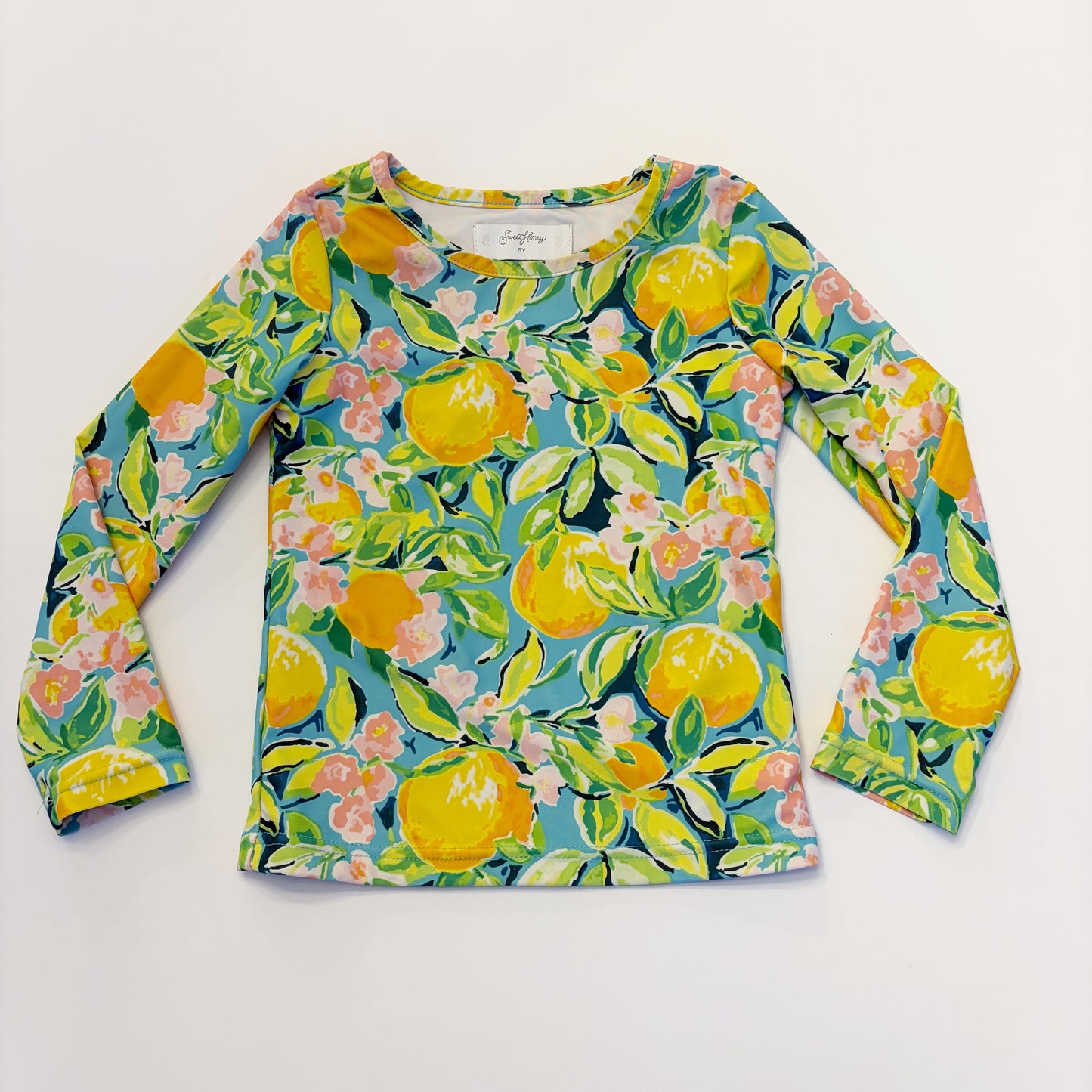 #79 | Size 5 | Sweet Honey Girls Citrus Floral Rash Guard