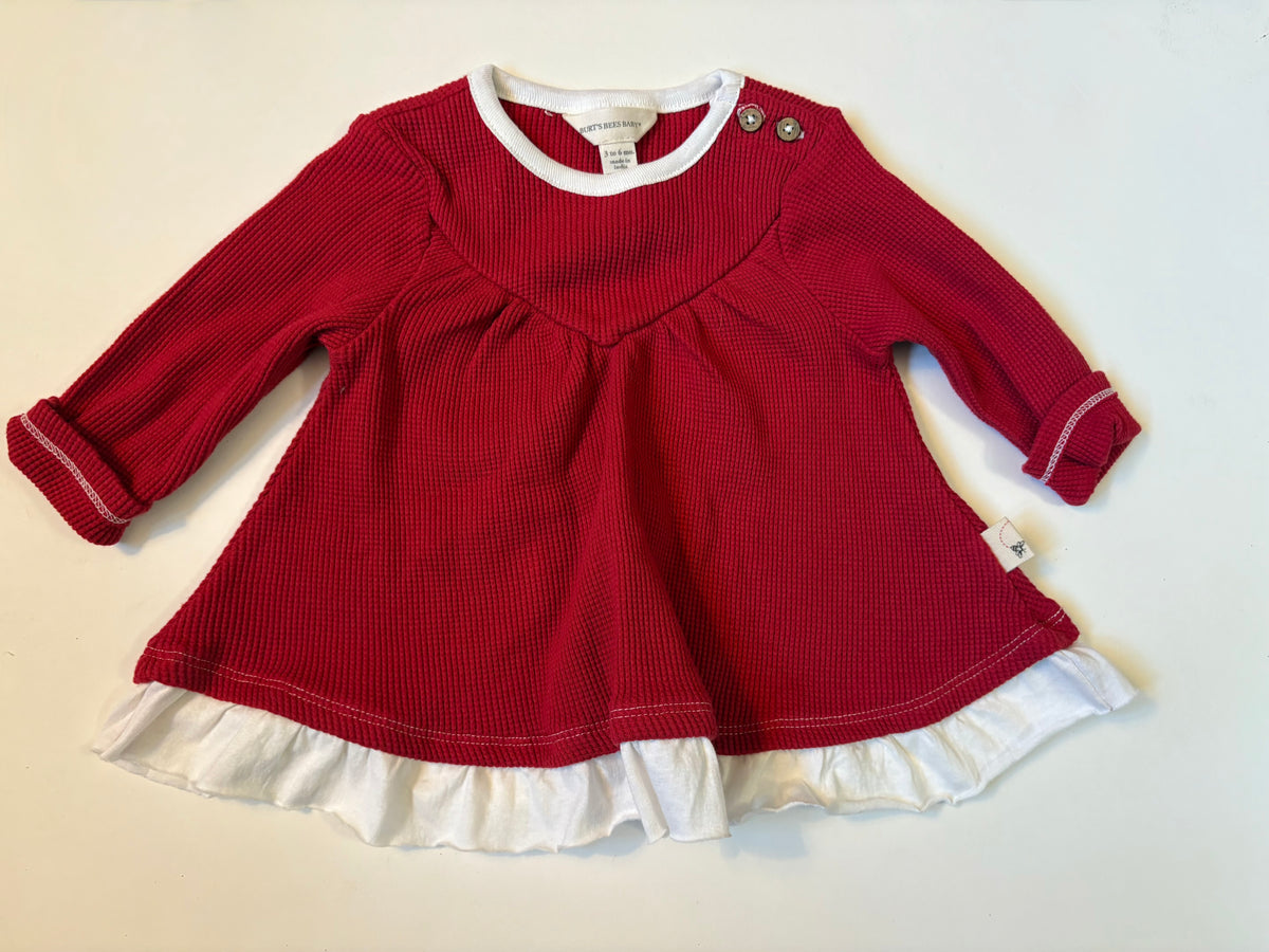Seller 186 - Burt’s Bees Girls Red Dress 3-6 Months - EUC