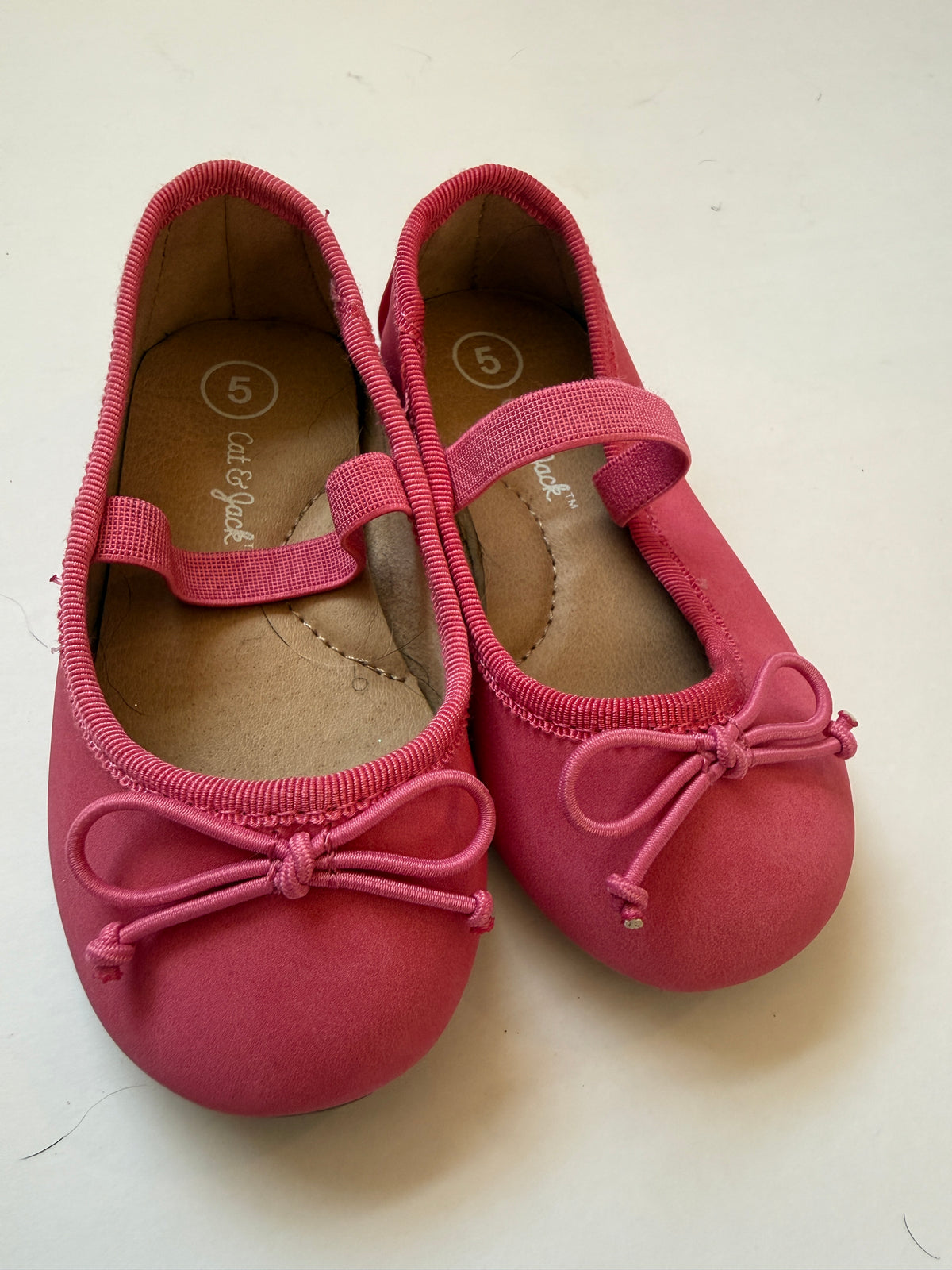 #170 Cat and Jack pink ballet flats girls 5C