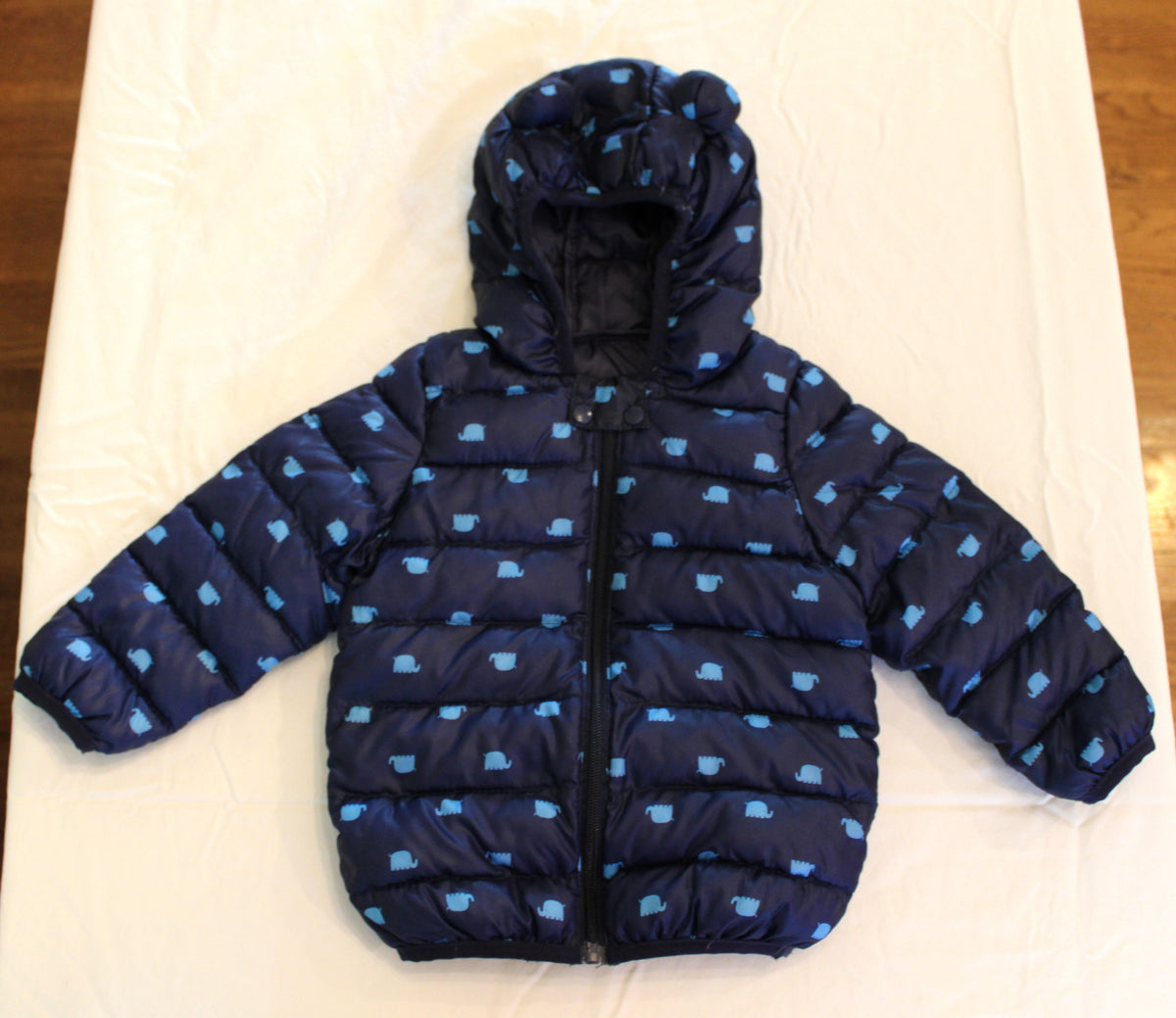 #168 18-24m Boys coat w/ elephant print