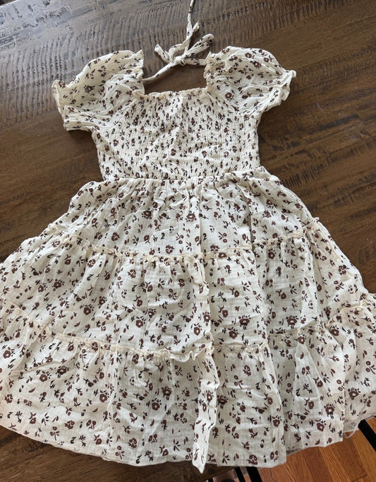 Seller #8 REDUCED Girls 5/6 Amazon brown floral dress NWOT