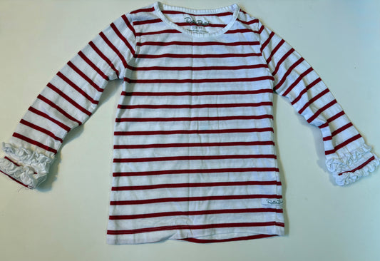 Seller 186 - Ruffle Butts Girls 3T  White/ Red Shirt - VGUC