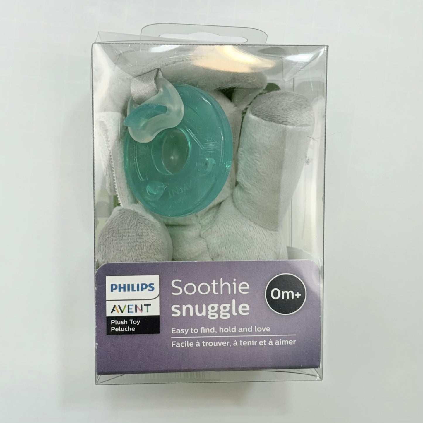 Seller 189 Philips AVENT Soothie Snuggle Elephant Pacifier Holder with Detachable Pacifier NEW