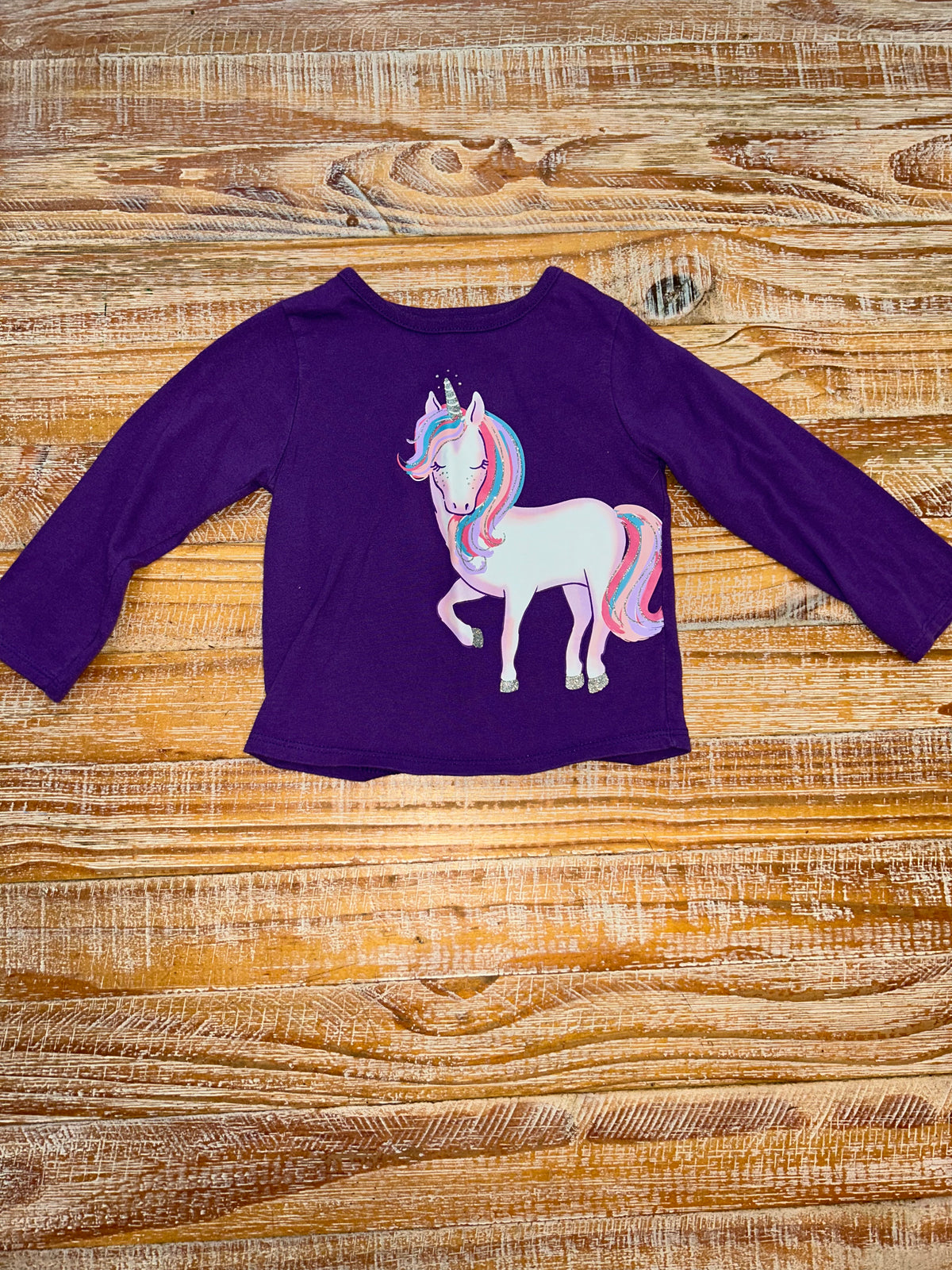 #4 Garanimals Purple Unicorn Long Sleeve Girls 24 months