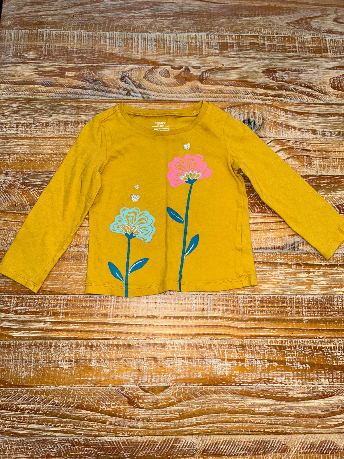 #4 Carter’s Yellow Flower Long Sleeve Girls 24 months