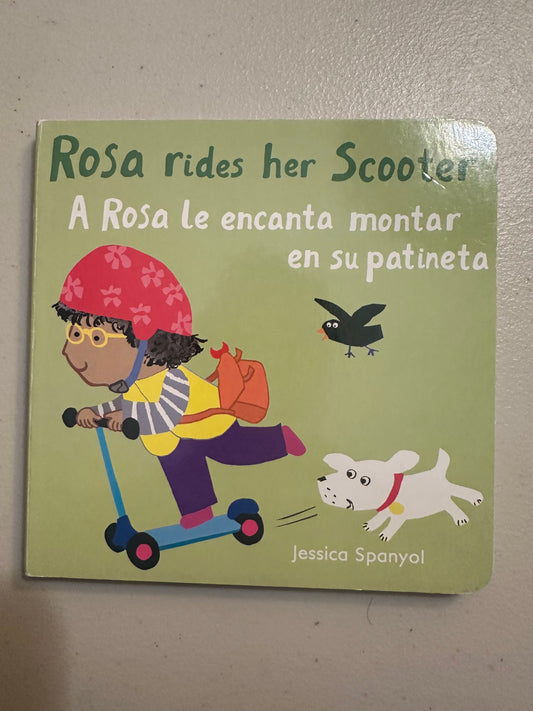 #85 Rosa Rides a Scooter Spanish Board Book