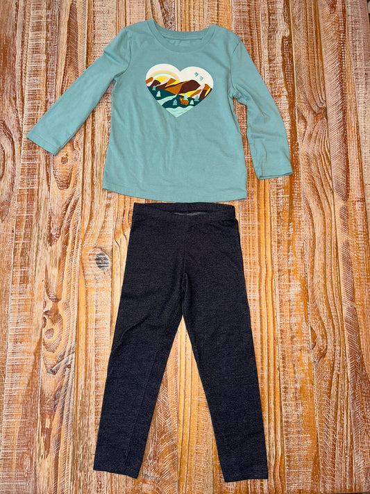 #4 Cat and Jack Long Sleeve and Leggings Girls 4T