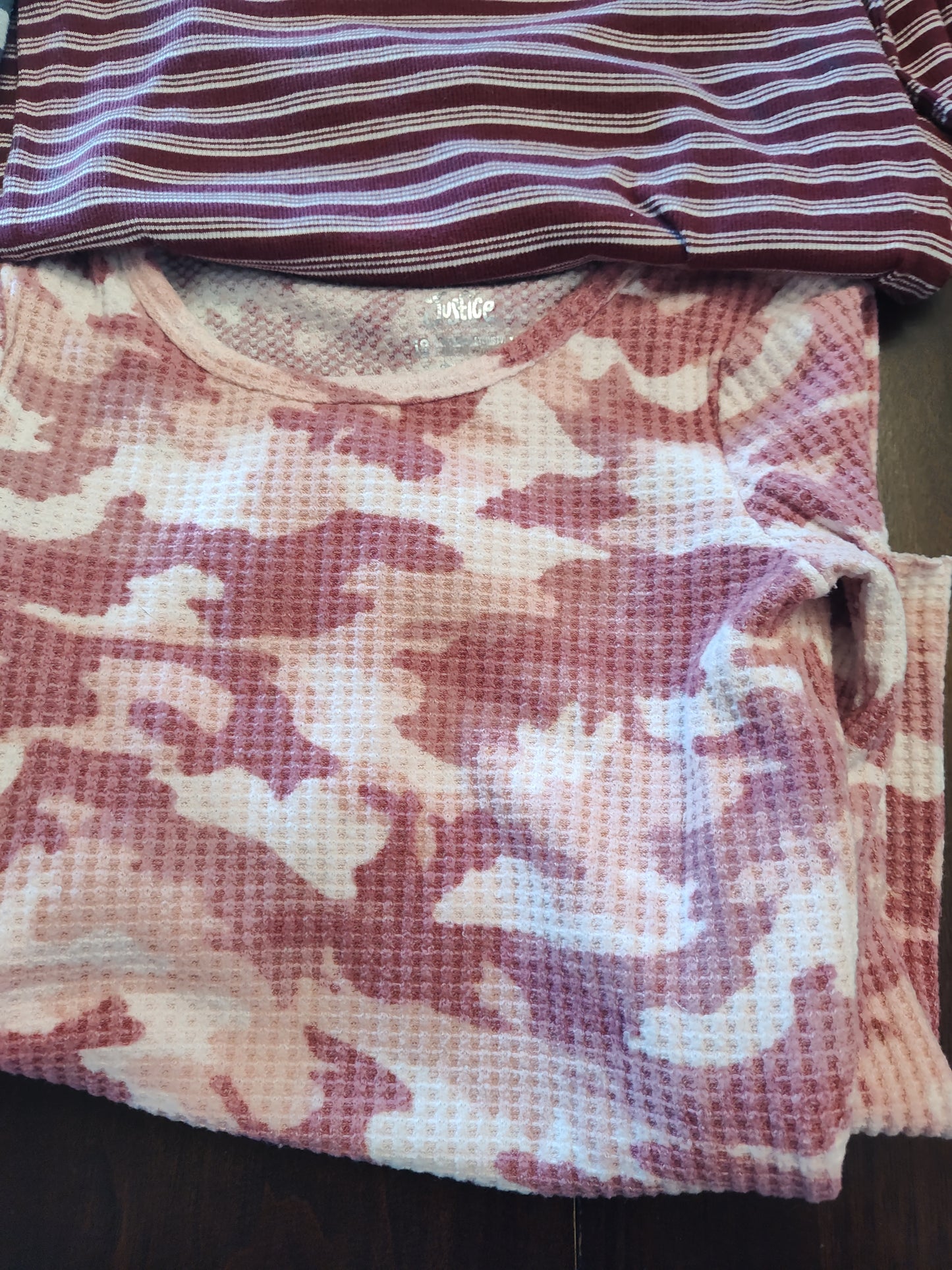 Seller 185:  Lot of 6 girl long sleeves size 12 (Justice, Gap, Converse etc)