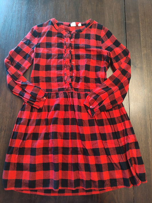 Seller 185:  Gap buffalo plaid dress girls size xl (14/16)