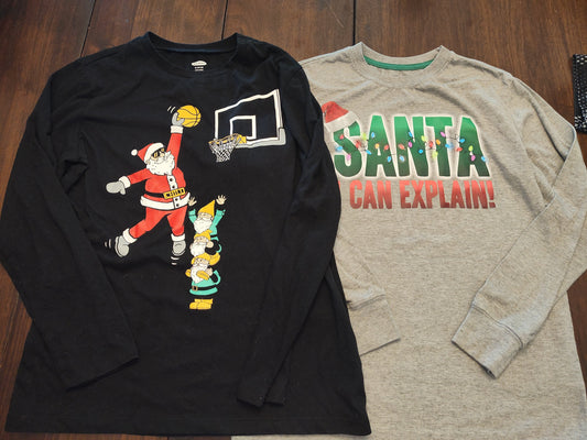 Seller 185:  Boys Size 14/16 Holiday Shirts x 2